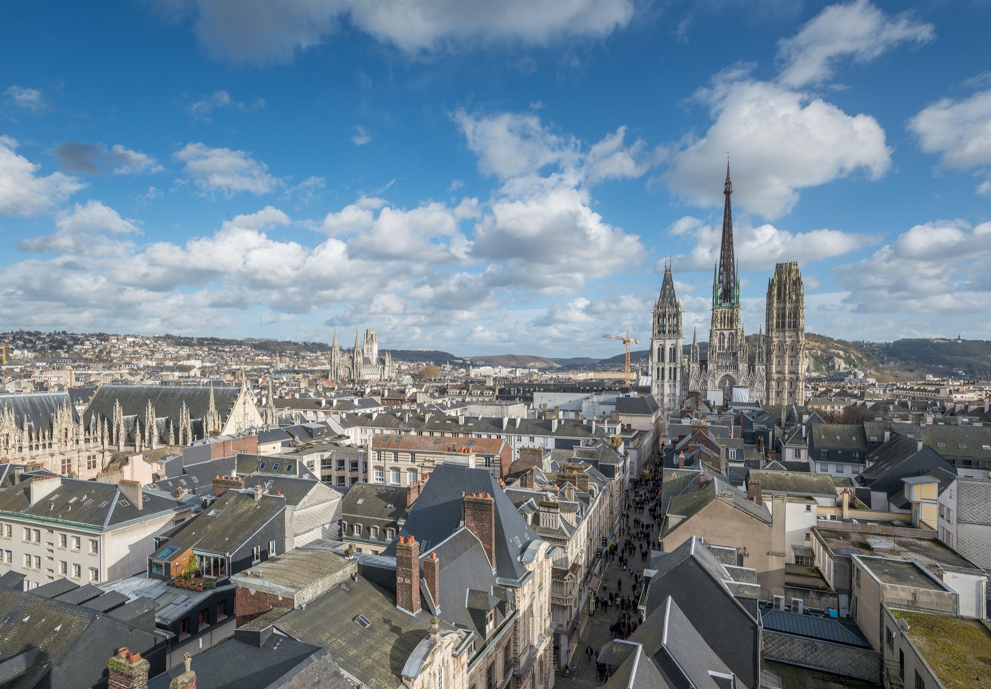 Panorama des toits et des clochers de Rouen